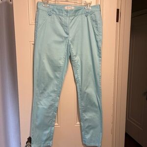 Aqua blue beaded-accent pants
